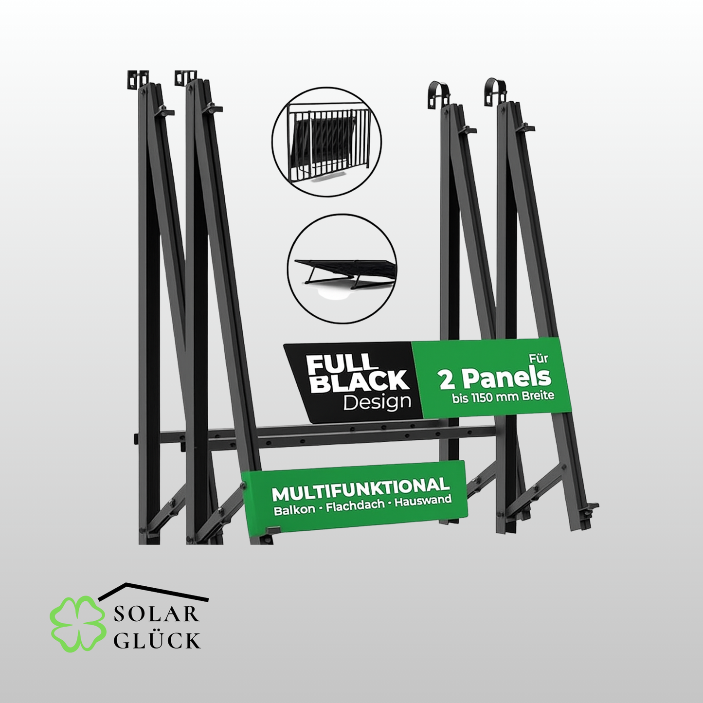 PV-Modulhalterung 4-in-1 – Die All-in-One Lösung (2er Set)
